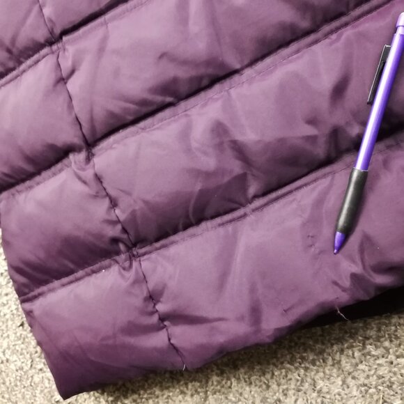 Anthropologie Cartonnier Coat Down Puffer Toggle Button Jacket Wool Purple Sz 4 - Picture 11 of 14